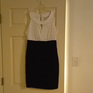 Black and White Sleeveless Dress